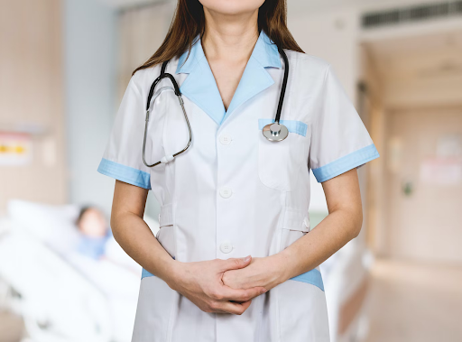  A nurse in a hospital. 